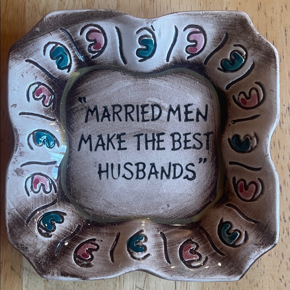 Decorative 4 Inch Square Ceramic Quote Plate